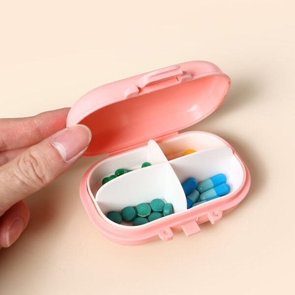 BS0251J-Wholesale Plastic Small Pill Box Four Compartments Portable Sealed Pill Organizer - Image 3