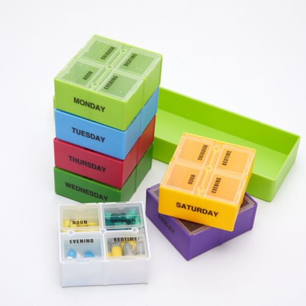 BS0183J-Bulk Promotional 28 Compartment Pill Box Weekly Pill Case - Image 6