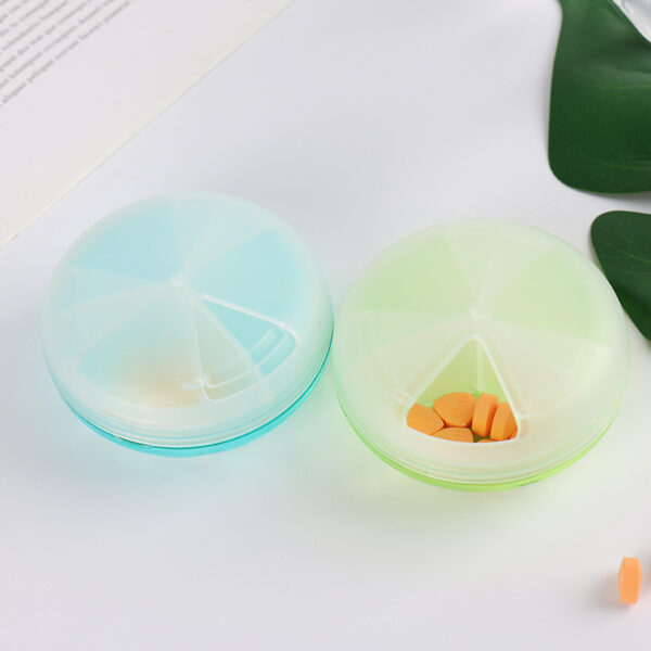 BS0223J-Wholesale Portable Round Pill Boxes Customized Rotatable Pill Organizer - Image 5