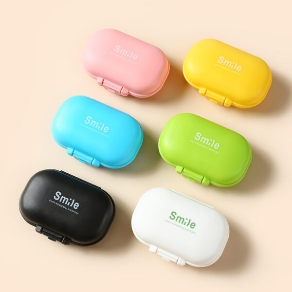 BS0251J-Wholesale Plastic Small Pill Box Four Compartments Portable Sealed Pill Organizer - Image 6