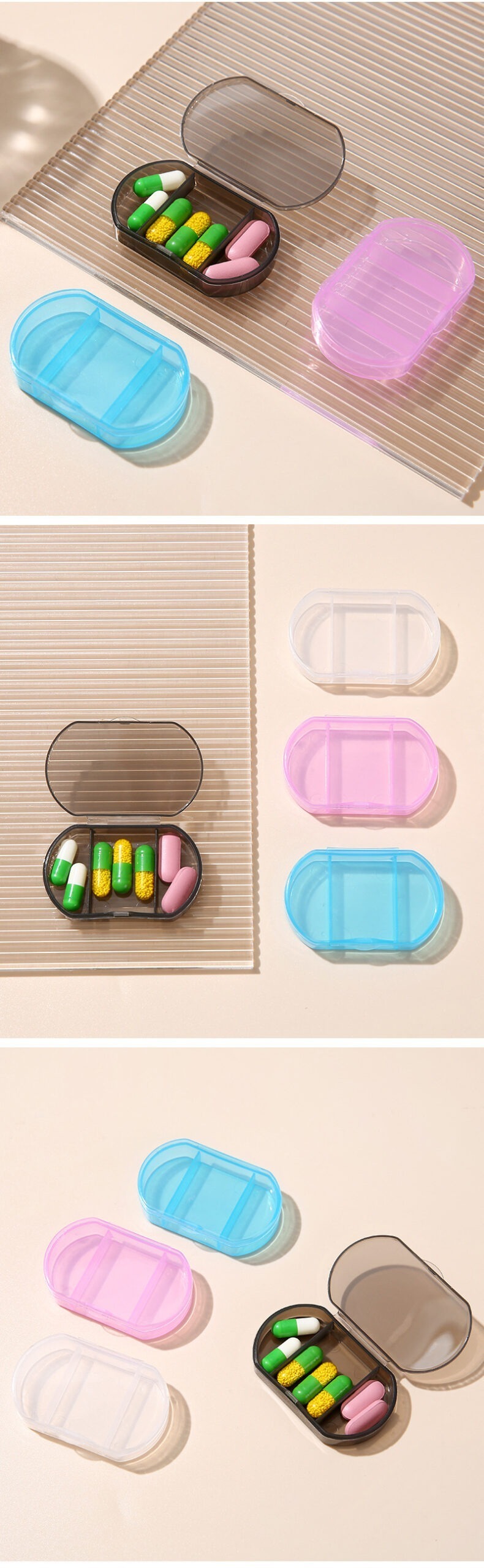 3-compartment small pill box