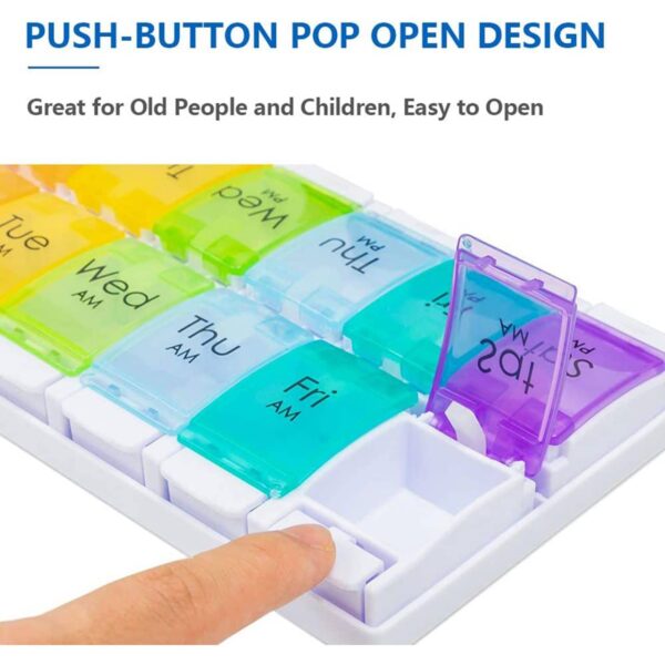 BS0410R-Push Button Pill Box Rainbow - Image 6