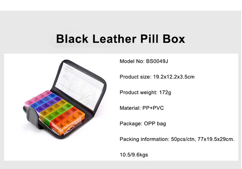 product information of notebook pill box