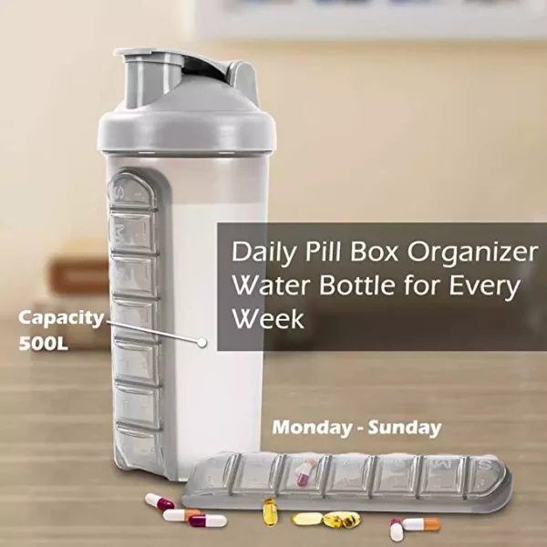 BS0396J-Pill Box Water Bottle 600ML - Image 2