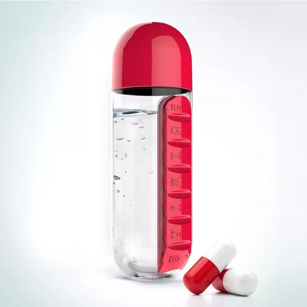 BS0393J-Pill Box Water Bottle 500ml - Image 2