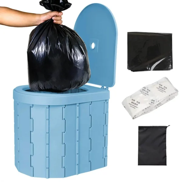 BS0886G-Portable Folding Toilet with Lid - Image 4