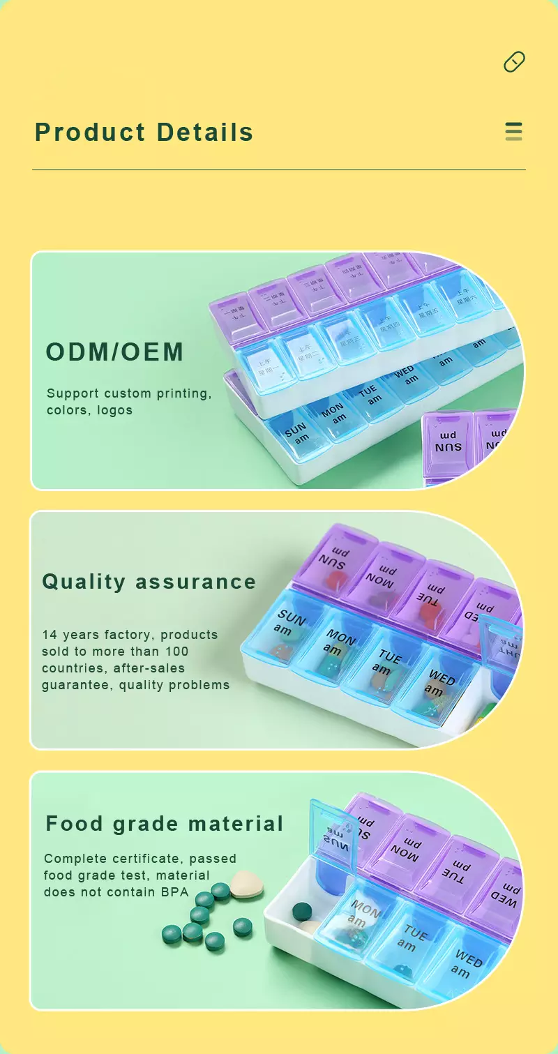 product details of weekly pill box am pm