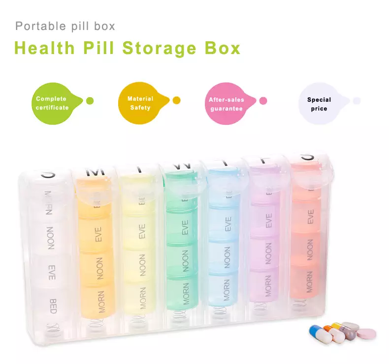 portable of pop-up pill organizer