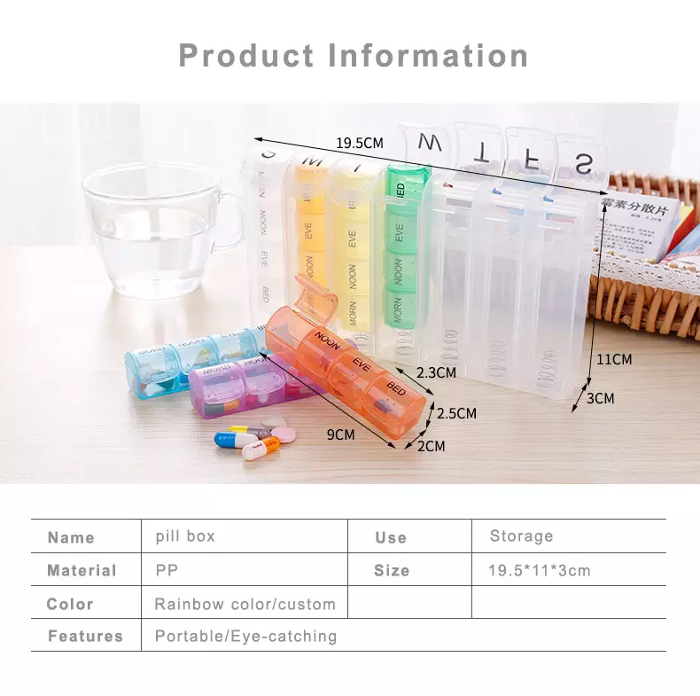 product information of pop-up pill organizer