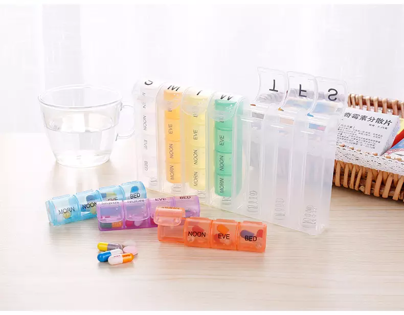 product display of pop-up pill organizer