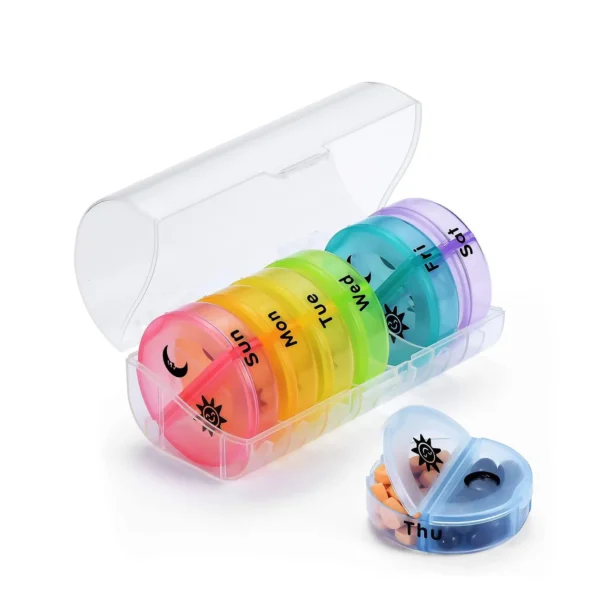 BS0580J-Weekly Pill Box AM PM Round