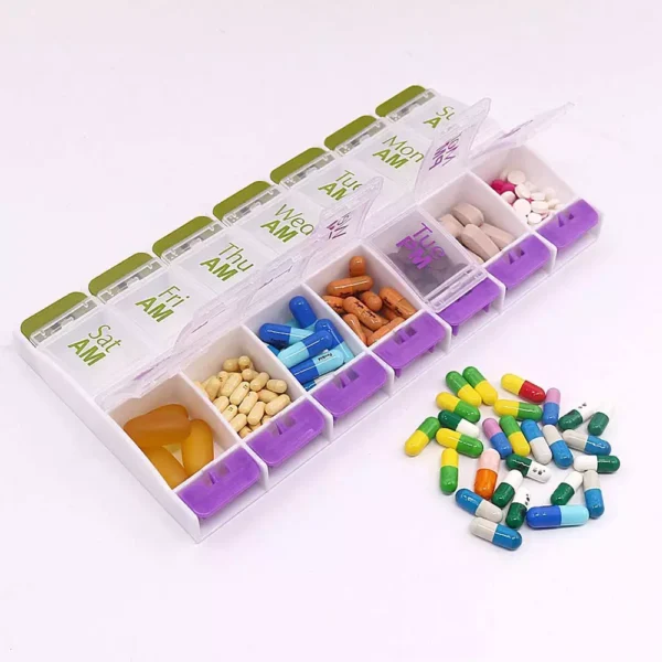 BS0321J-Weekly Pill box Push Button AM/PM