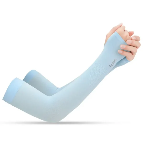 BS0965G-Non-slip Ice Silk Thumb Hole Arm Sleeves - Image 2