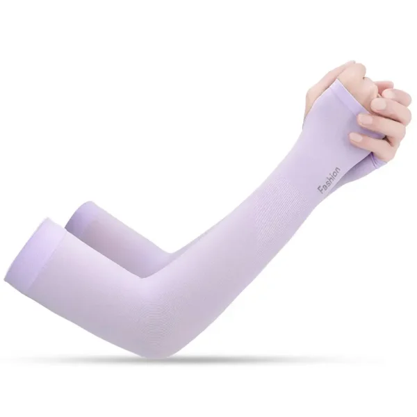 BS0965G-Non-slip Ice Silk Thumb Hole Arm Sleeves - Image 3