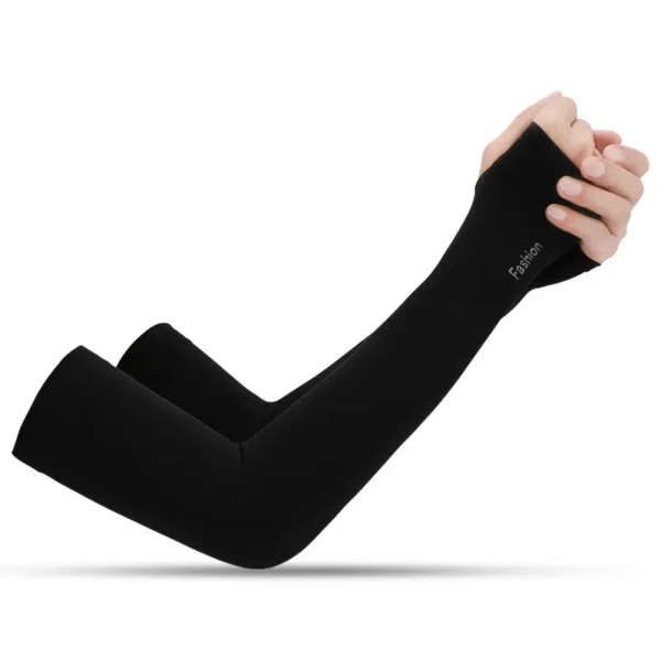 BS0965G-Non-slip Ice Silk Thumb Hole Arm Sleeves - Image 4