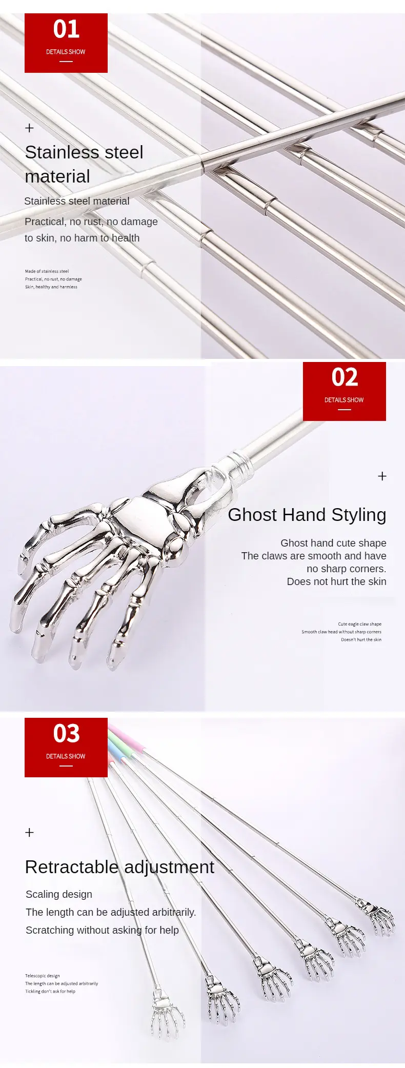 Skulll Hands Metal Back Scratcher (4)