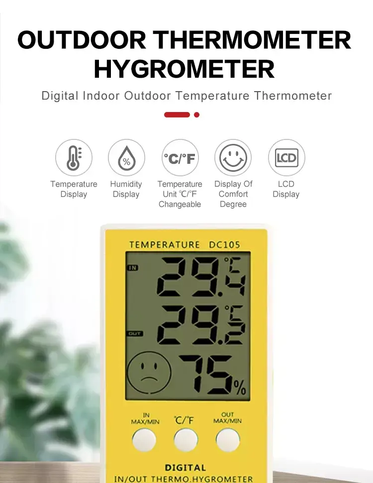 Digital Thermometer Hygrometer Clock (1)