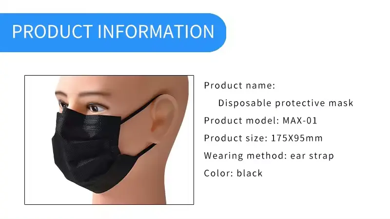 Disposable Face Mask Black(3)