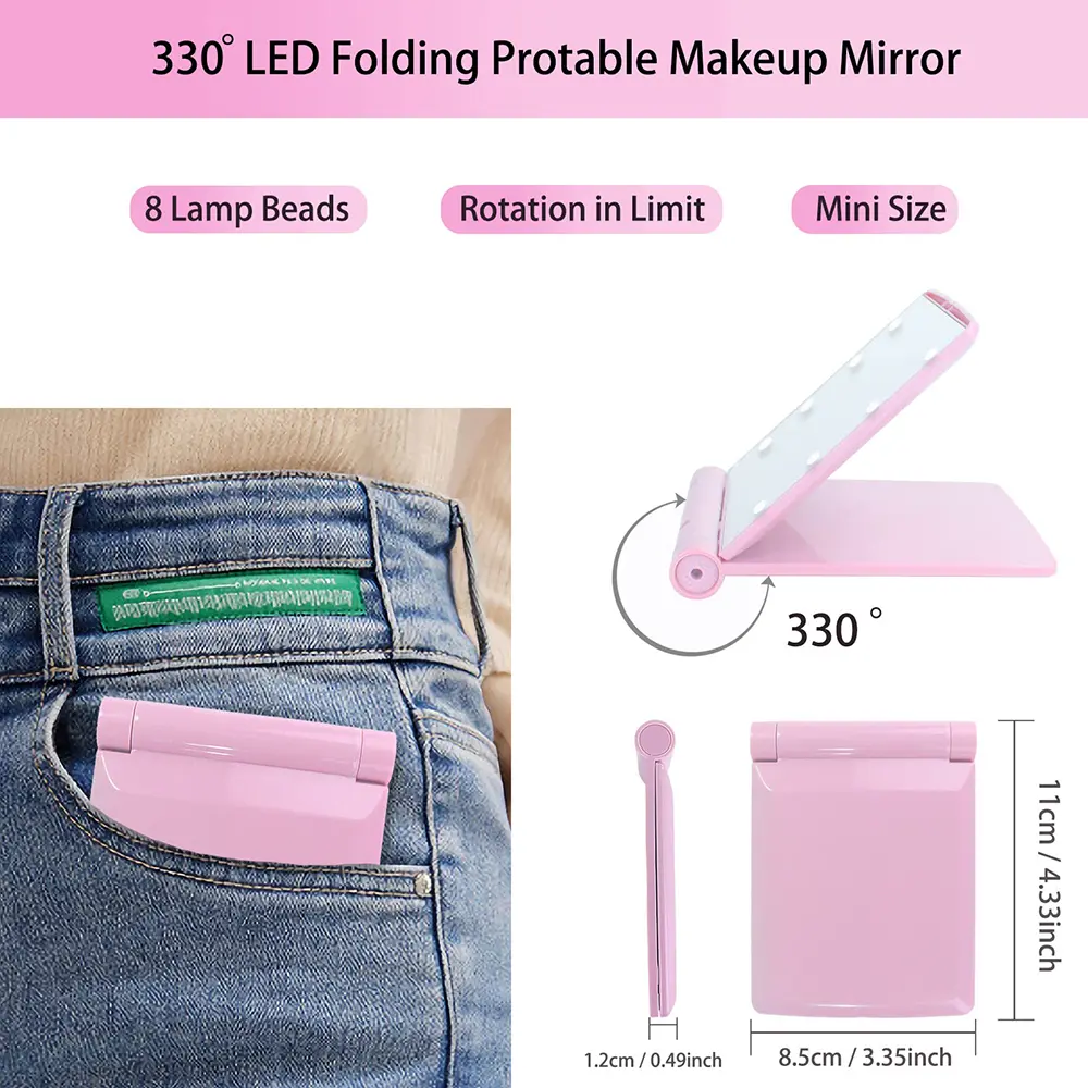 Foldable Led Makeup Mirror (2)