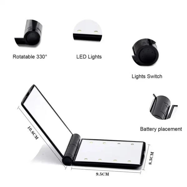 Foldable Led Makeup Mirror (9)