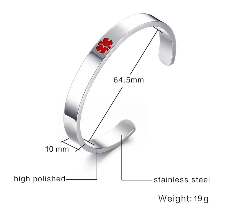 Medical Alert ID Bangle Bracelet (1)