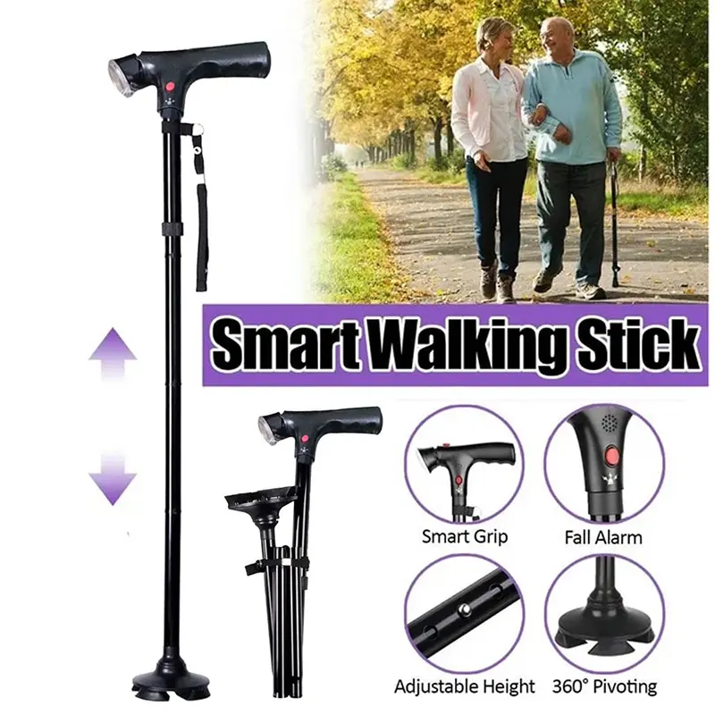 Folding Cane with Led Light and Alarm (1)