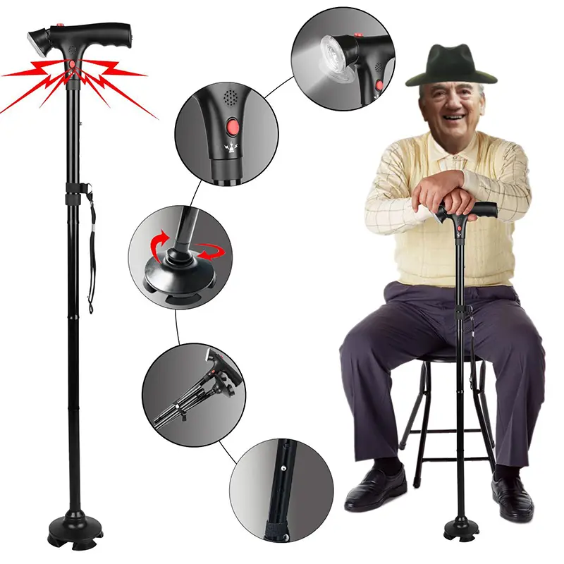 Folding Cane with Led Light and Alarm (2) (1)