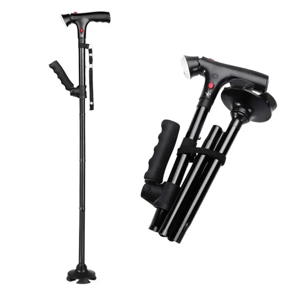 Folding Cane with Led Light and Alarm and Armrest (1)