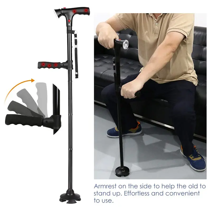 Folding Cane with Led Light and Alarm and Armrest (3)