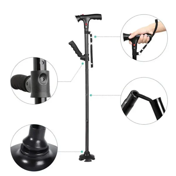 Folding Cane with Led Light and Alarm and Armrest (3)