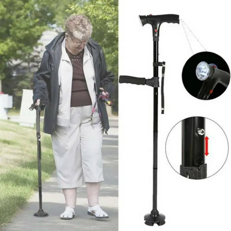 Folding Cane with Led Light and Alarm and Armrest (4)