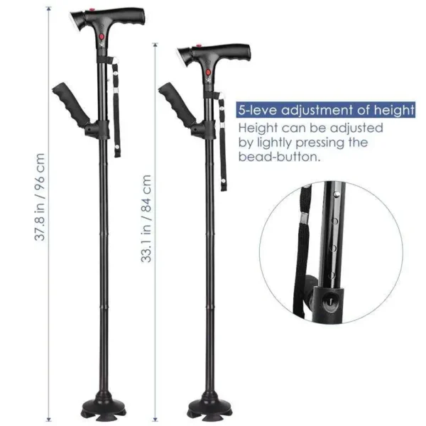 Folding Cane with Led Light and Alarm and Armrest (4)