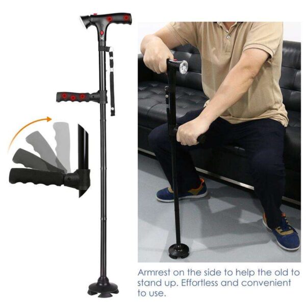 Folding Cane with Led Light and Alarm and Armrest (5)