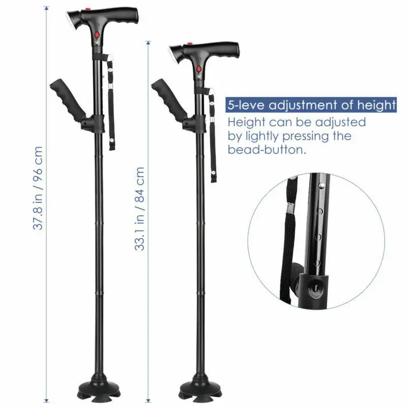 Folding Cane with Led Light and Alarm and Armrest (5)