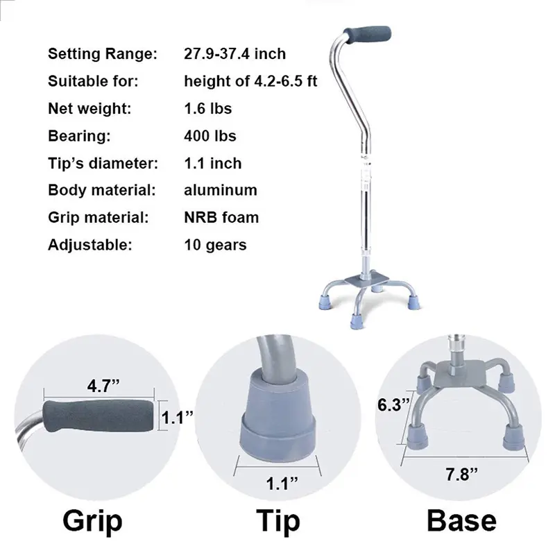 Four Pronged Base Walking Cane (9)