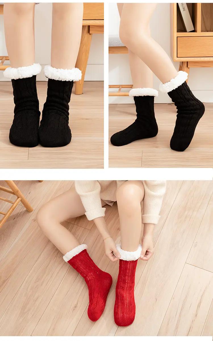 Non slip plush socks (3)