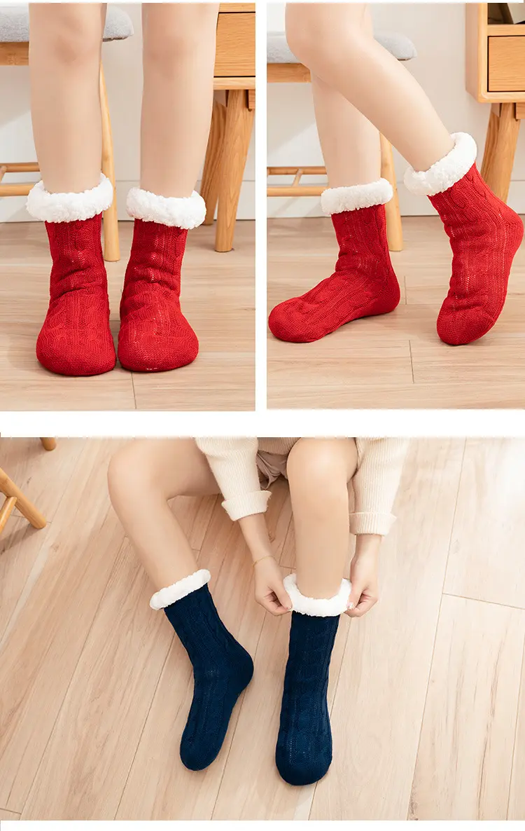 Non slip plush socks (4)