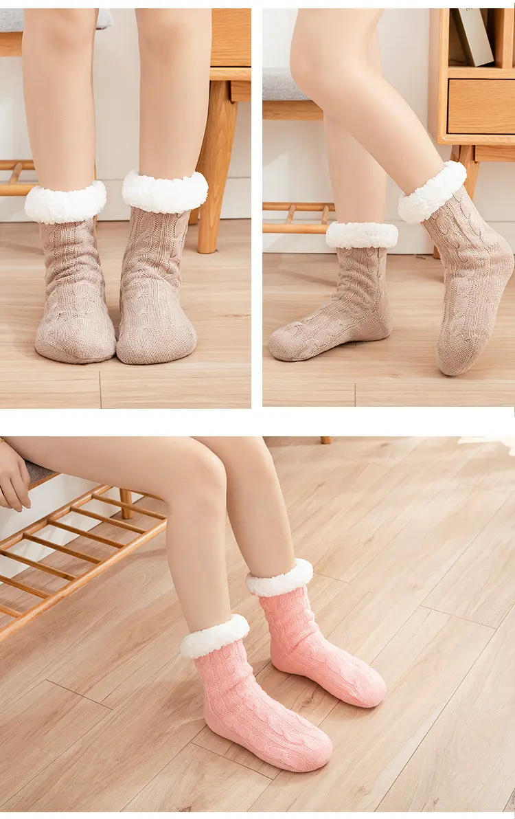 Non slip plush socks (6)