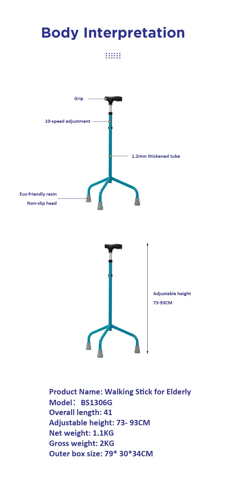 Walking Cane Tripod Base (3)