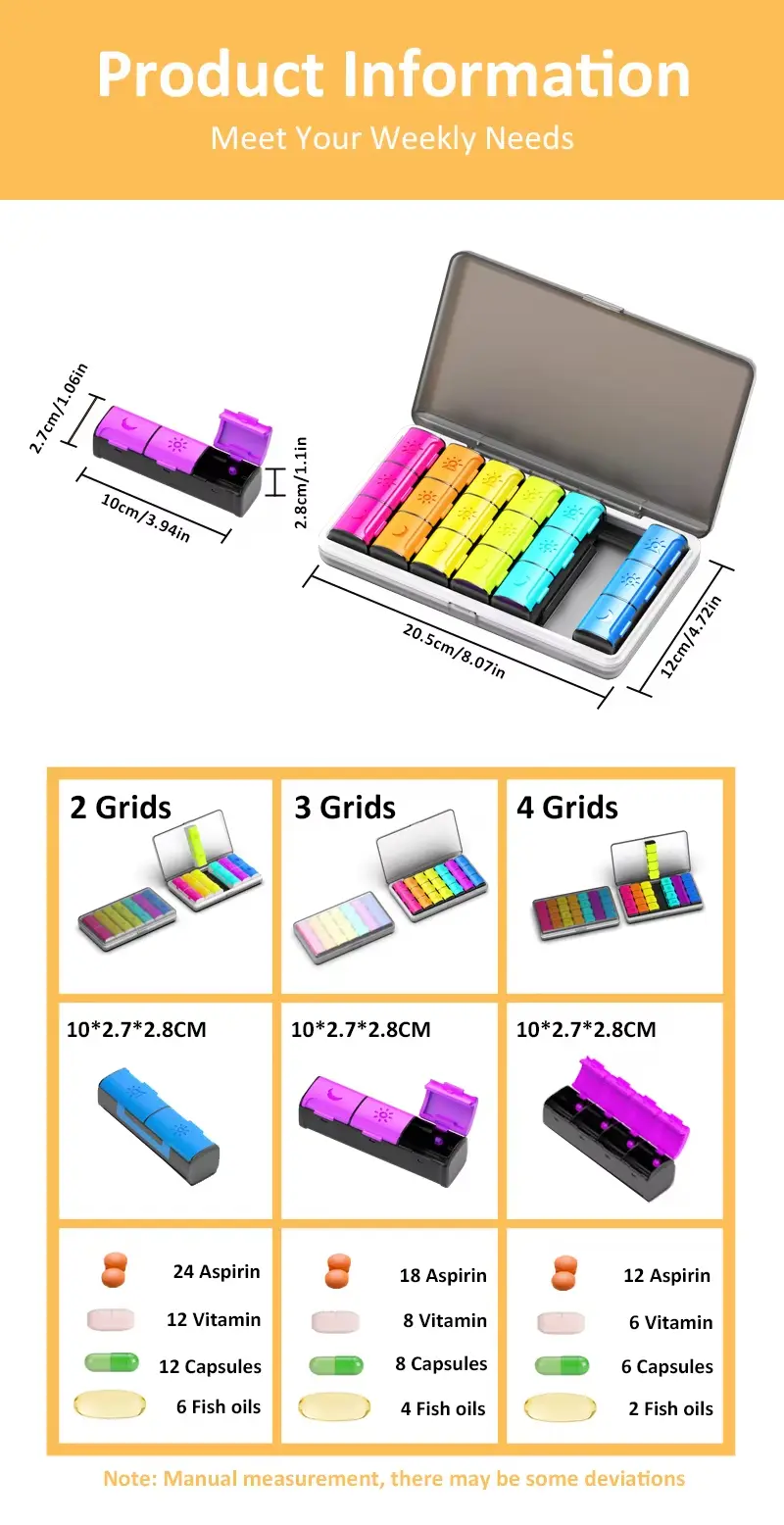 4 Compartment Daily Pill Box