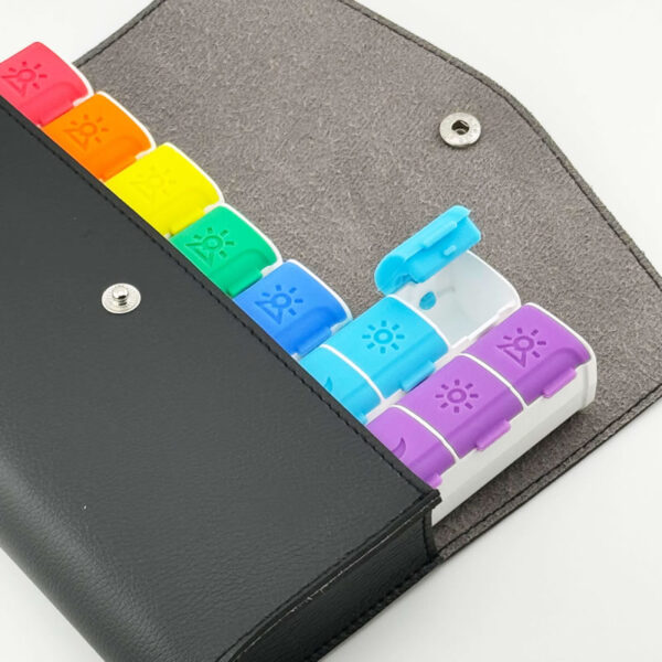 weekly pu leather silicone pill box 6