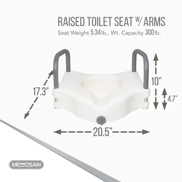 2 in 1 Raised Toilet Seat with Removable Padded Arms (3)