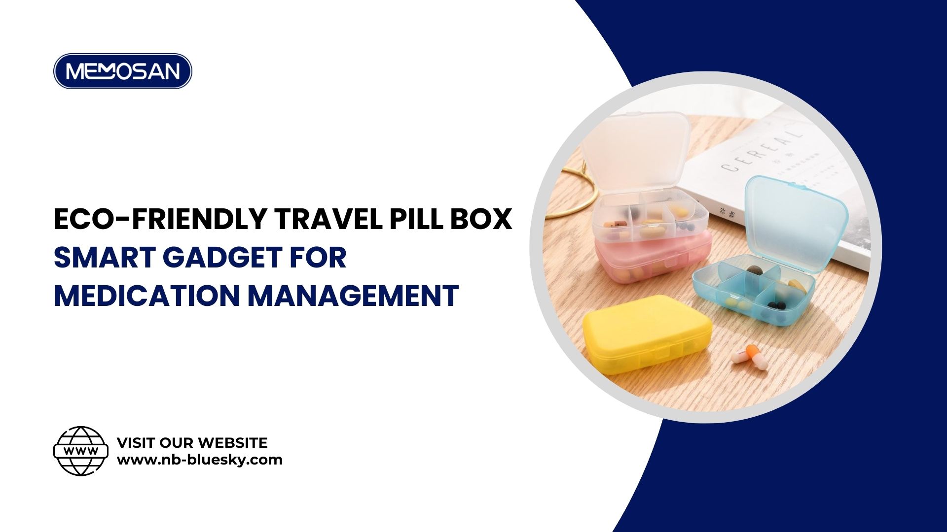 Eco friendly Travel Pill Box Smart Gadget for Medication Management