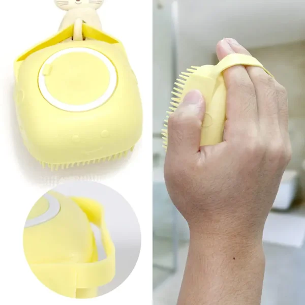 Silicone Body Shower Wash Massage Brush With Shampoo Soap Gel Dispenser (6)