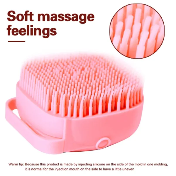 Silicone Body Shower Wash Massage Brush With Shampoo Soap Gel Dispenser (7)