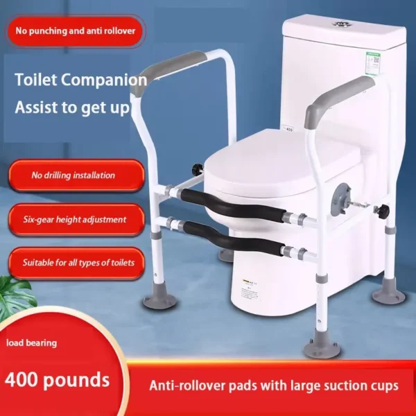 Toilet Safety Rails, Adjustable Toilet Safety Frame for Elderly (1)