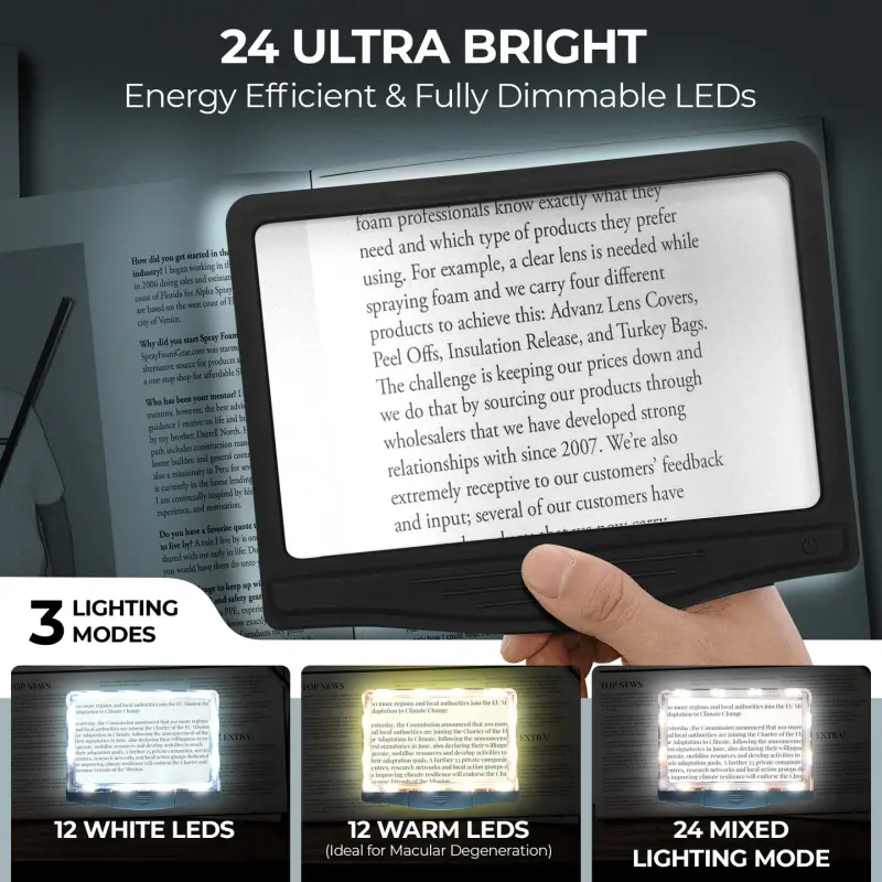 5X Large LED Page Magnifier with Anti Glare Lens (1)