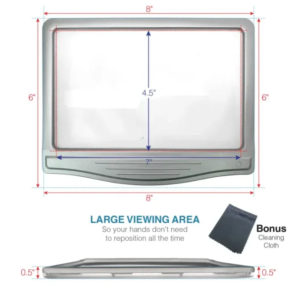 5X Large LED Page Magnifier with Anti Glare Lens (1)