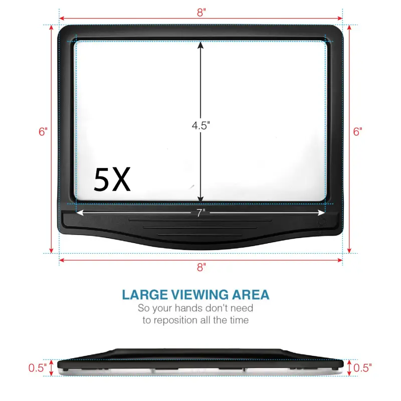 5X Large LED Page Magnifier with Anti Glare Lens (2)