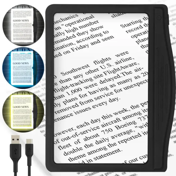 5X Large LED Page Magnifier with Anti Glare Lens (3)